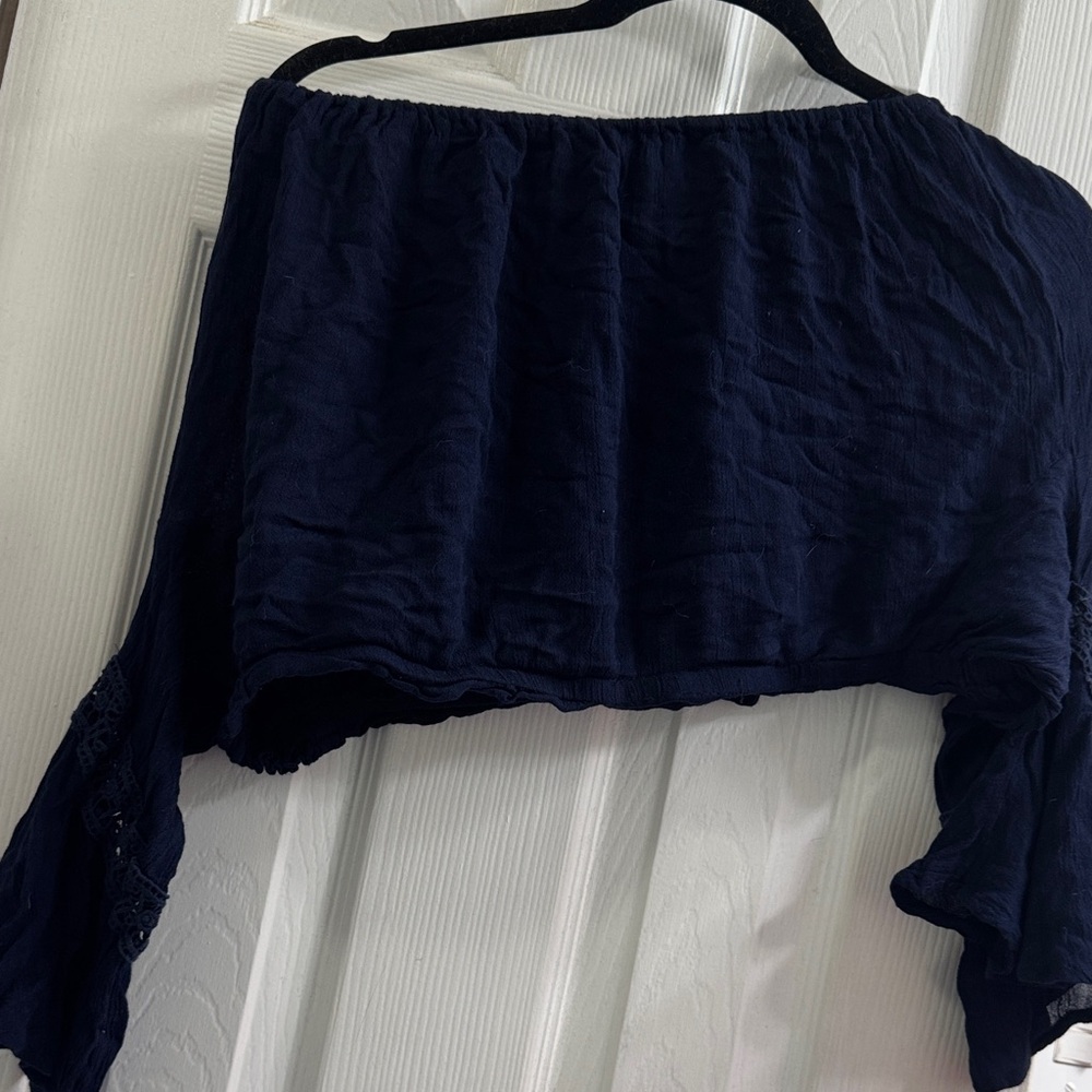 Alterd state Navy Off-Shoulder Top